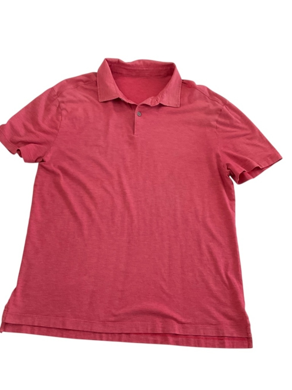 Lululemon Evolution Short Sleeve Polo Shirt Sz M Heathered Red Golf Athleisure